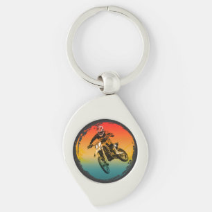 Chaveiro piloto de motocicleta de motocross vintage