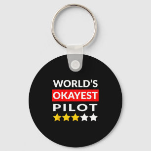 Chaveiro Piloto de Okayest do Mundo - Aviação de Voo Engraç
