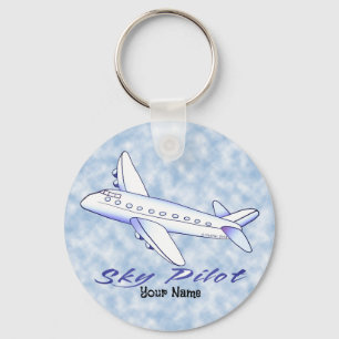 Chaveiro Piloto do Céu Avião Azul