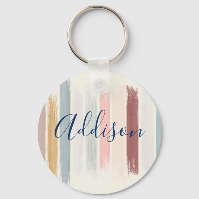 Chaveiro Pinceladas de pastel personalizadas  (Frente)