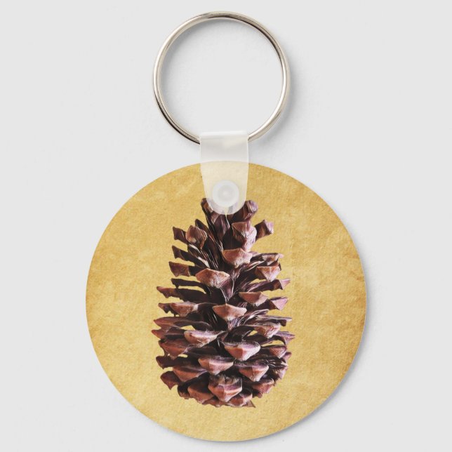 Chaveiro Pine Cone Em Papel Vintage (Frente)