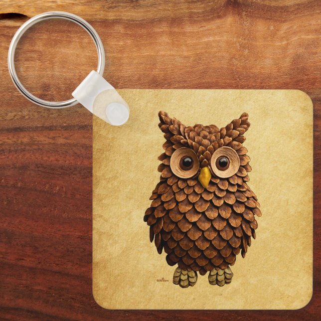 Chaveiro Pine Cone Owl (Frente)