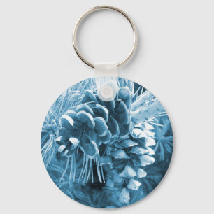 Chaveiro Pinecone azul-do-natal primitivo