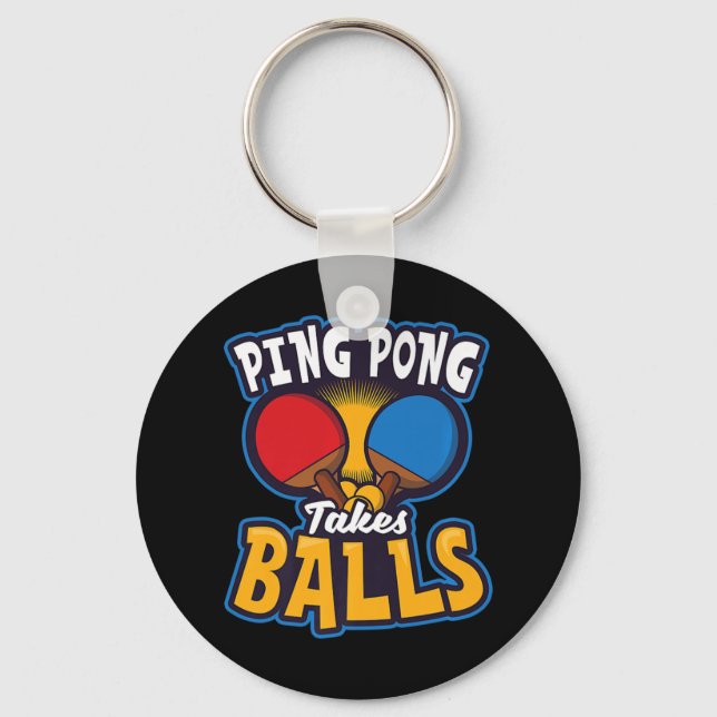 Chaveiro Ping Pong leva Design de bolas Tênis (Frente)