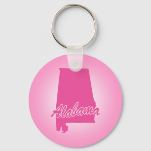 Chaveiro Pingente Alabama Estado Rosa