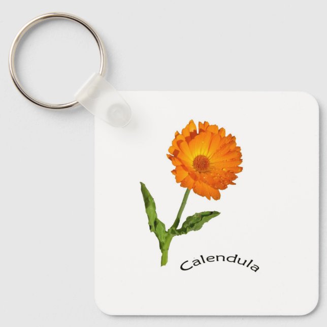 Chaveiro Pingente - Calendula com Etiqueta (Frente)