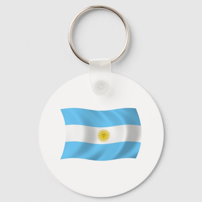 Chaveiro Pingente com a Bandeira da Argentina (Frente)