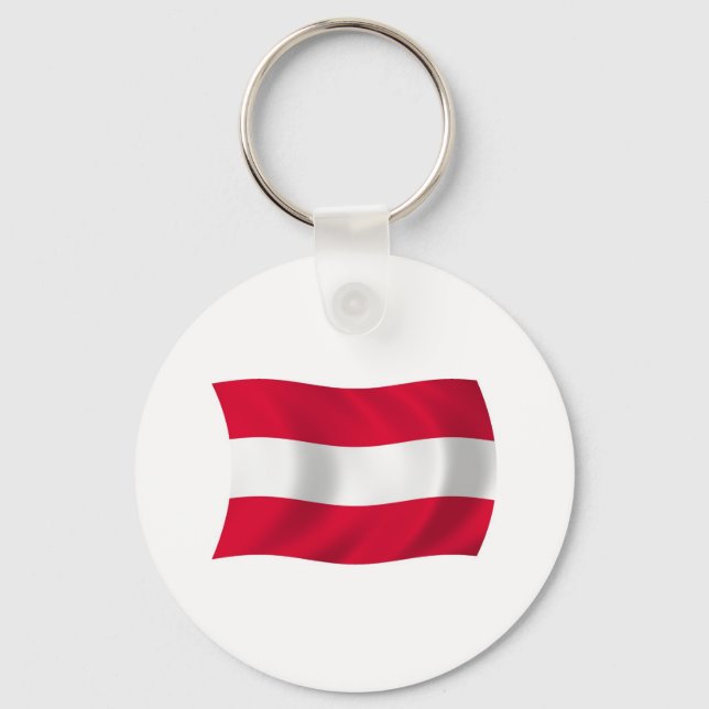 Chaveiro Pingente com a Bandeira da Áustria (Frente)