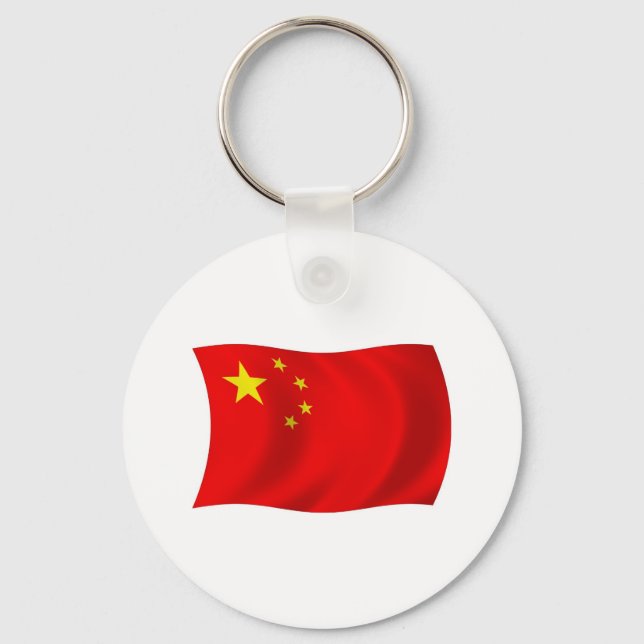 Chaveiro Pingente com a Bandeira da China (Frente)