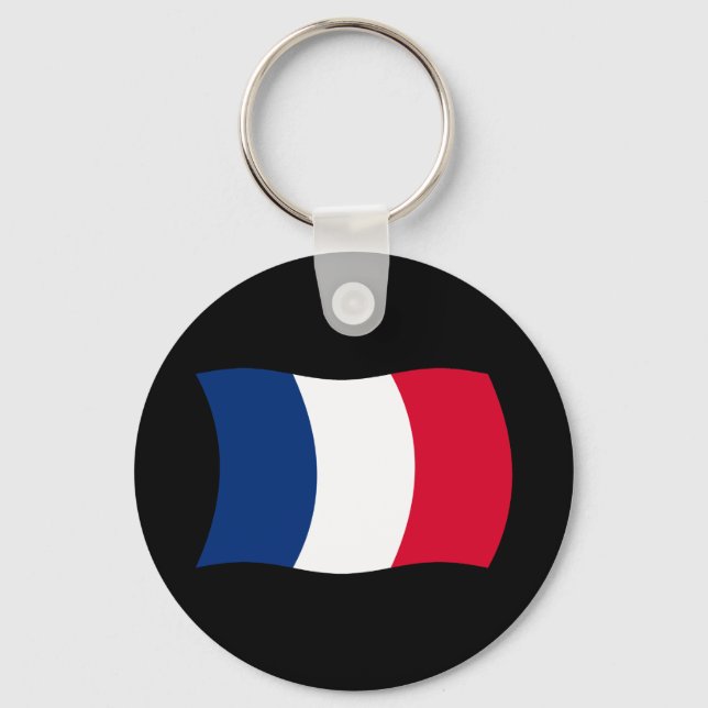 Chaveiro Pingente com a Bandeira da França (Frente)