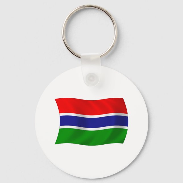 Chaveiro Pingente com a Bandeira da Gâmbia (Frente)