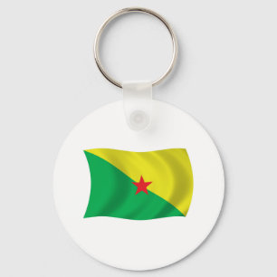 Chaveiro Pingente com a Bandeira da Guiana Francesa