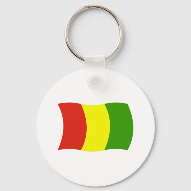 Chaveiro Pingente com a Bandeira da Guiné (Frente)