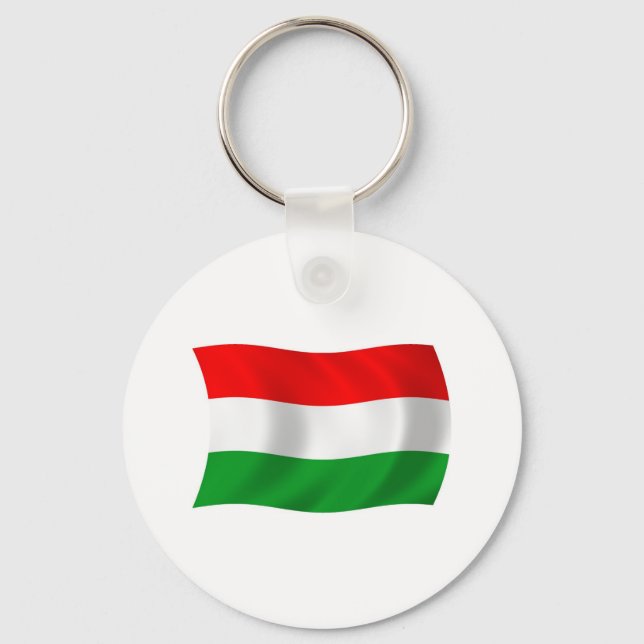Chaveiro Pingente com a Bandeira da Hungria (Frente)