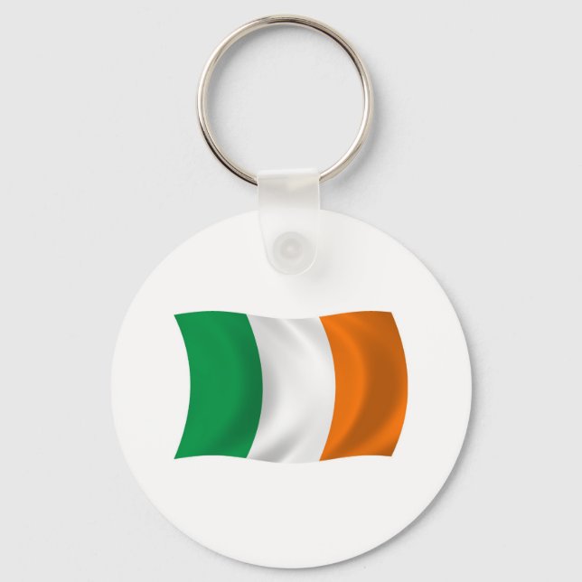 Chaveiro Pingente com a Bandeira da Irlanda (Frente)