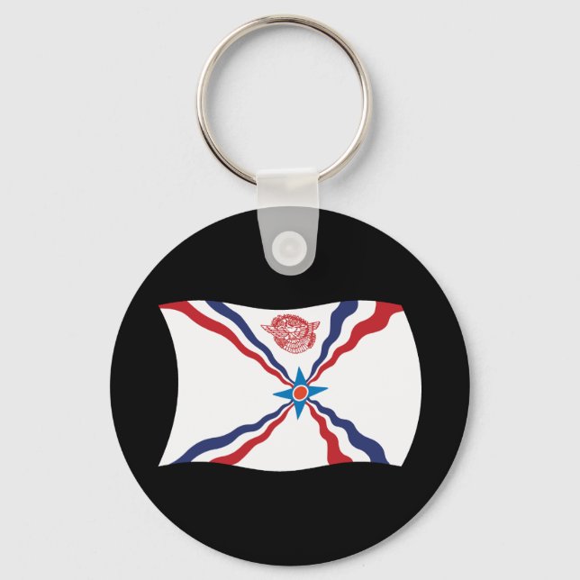 Chaveiro Pingente com a Bandeira da Nação Assíria (Frente)
