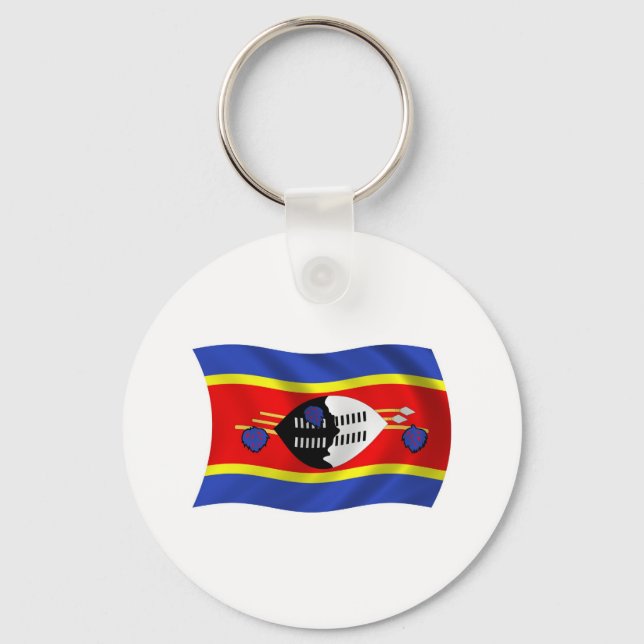 Chaveiro Pingente com a Bandeira da Suazilândia (Frente)