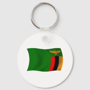 Chaveiro Pingente com a Bandeira da Zâmbia