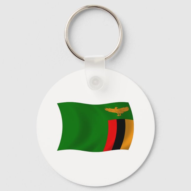 Chaveiro Pingente com a Bandeira da Zâmbia (Frente)