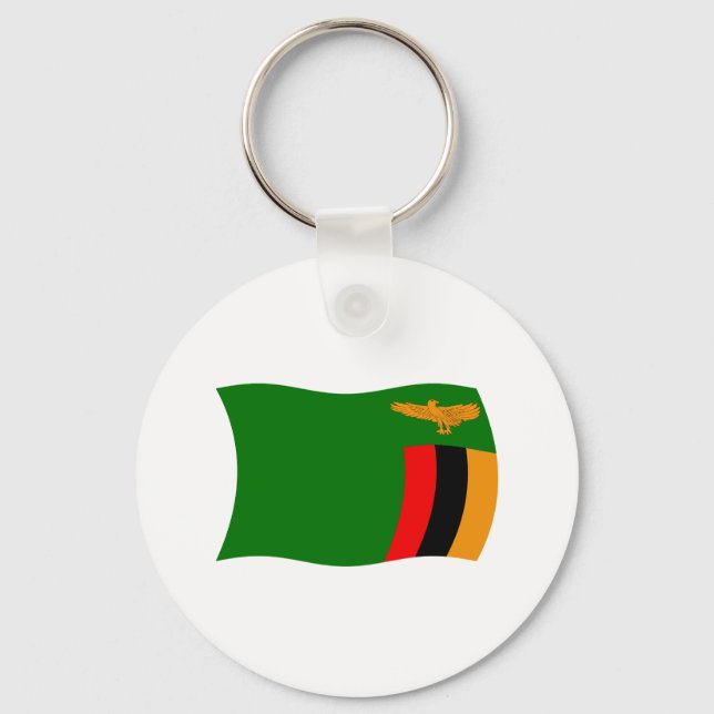 Chaveiro Pingente com a Bandeira da Zâmbia (Frente)