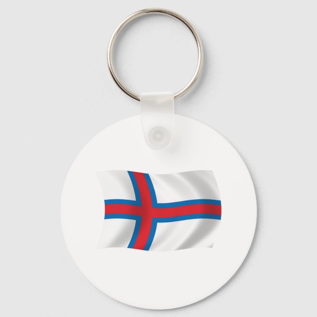 Chaveiro Pingente com a bandeira das Ilhas Faroé (Frente)