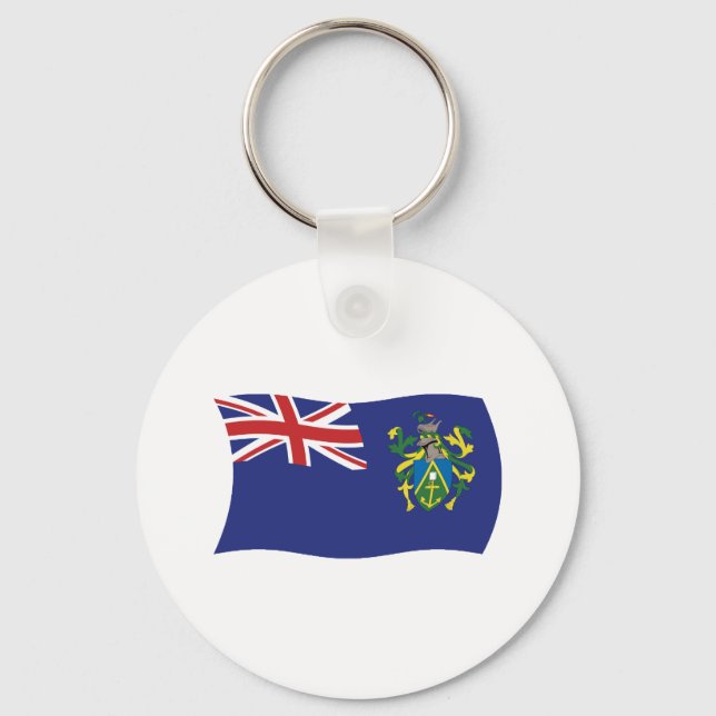 Chaveiro Pingente com a Bandeira das Ilhas Pitcairn (Frente)