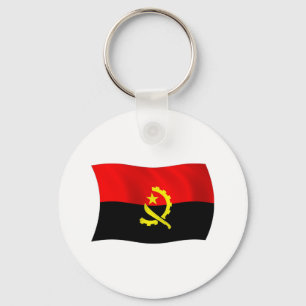 Chaveiro Pingente com a Bandeira de Angola