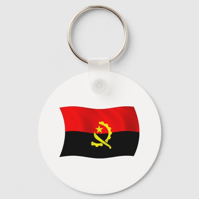 Chaveiro Pingente com a Bandeira de Angola (Frente)