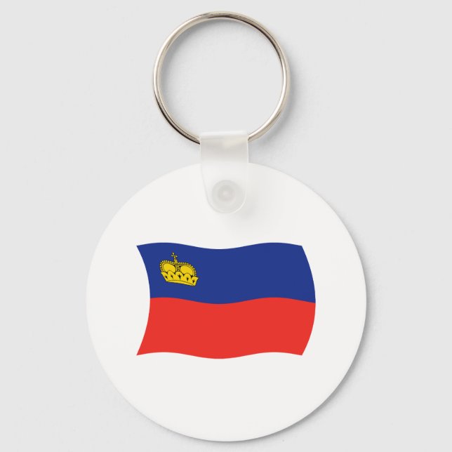 Chaveiro Pingente com a Bandeira de Liechtenstein (Frente)