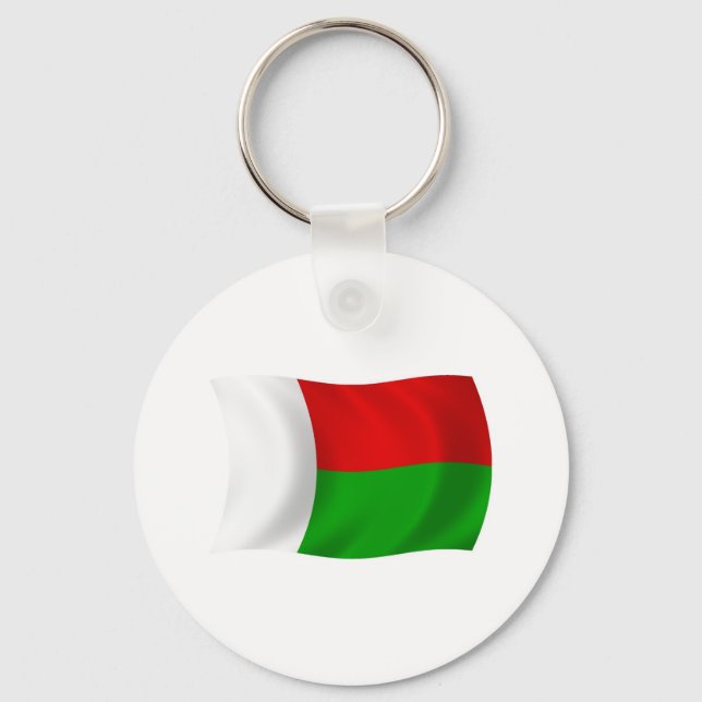 Chaveiro Pingente com a Bandeira de Madagascar (Frente)