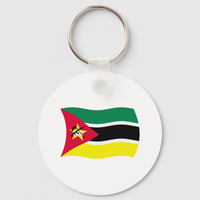 Chaveiro Pingente com a Bandeira de Moçambique (Frente)