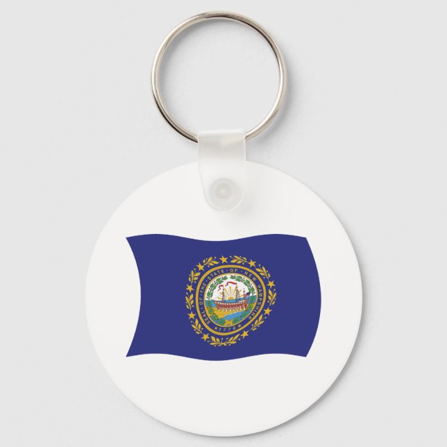 Chaveiro Pingente com a Bandeira de New Hampshire (Frente)