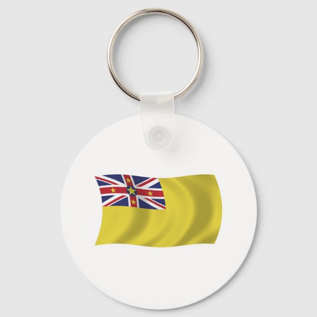 Chaveiro Pingente com a Bandeira de Niue (Frente)