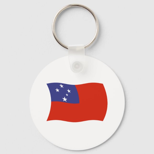 Chaveiro Pingente com a Bandeira de Samoa (Frente)