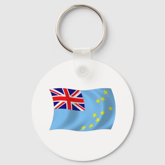 Chaveiro Pingente com a Bandeira de Tuvalu (Frente)