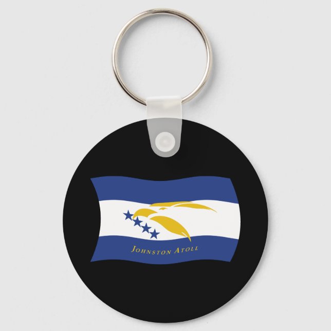 Chaveiro Pingente com a bandeira do Atol Johnston (Frente)