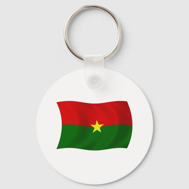 Chaveiro Pingente com a Bandeira do Burquina Fasso (Frente)