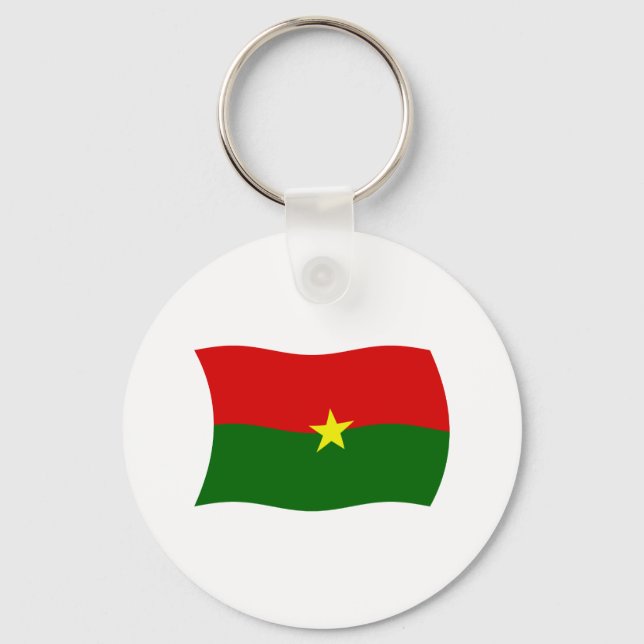 Chaveiro Pingente com a Bandeira do Burquina Fasso (Frente)
