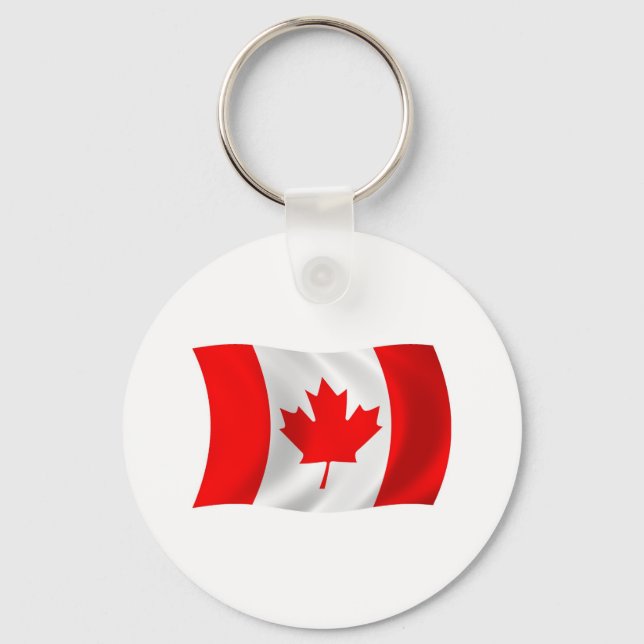 Chaveiro Pingente com a Bandeira do Canadá (Frente)