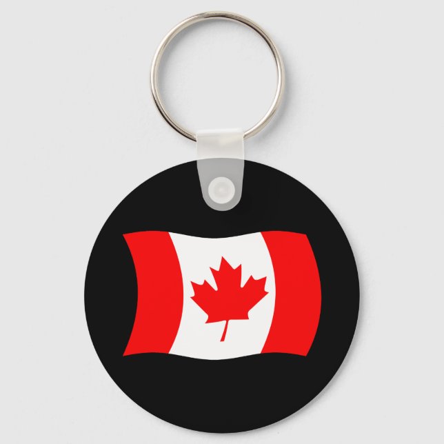 Chaveiro Pingente com a Bandeira do Canadá (Frente)