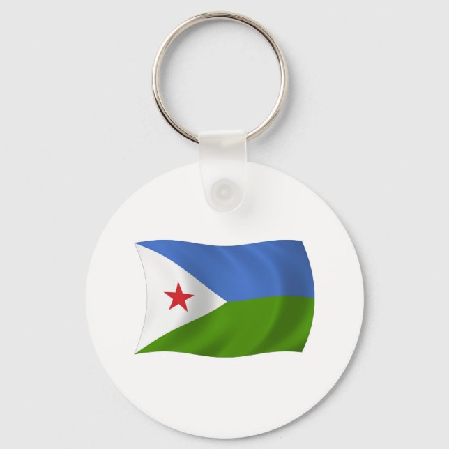 Chaveiro Pingente com a Bandeira do Djibuti (Frente)