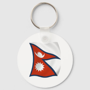 Chaveiro Pingente com a Bandeira do Nepal