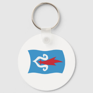 Chaveiro Pingente com a Bandeira do Povo Ainu