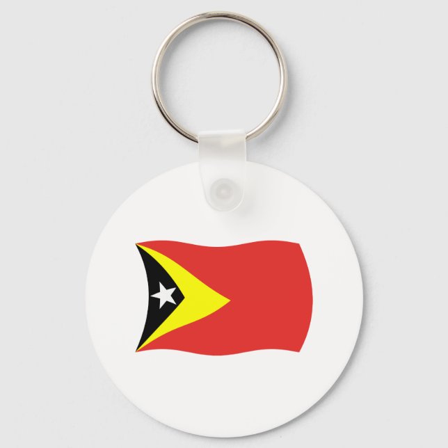Chaveiro Pingente com a Bandeira do Timor-Leste (Frente)