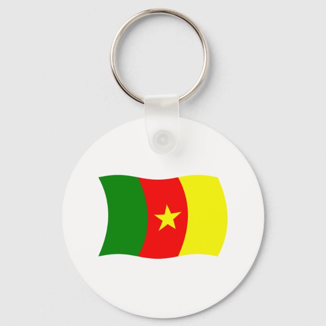 Chaveiro Pingente com a Bandeira dos Camarões (Frente)