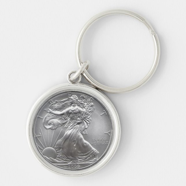 Chaveiro Pingente com Design da Moeda Águia Americana (Frente)