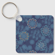 Pingente com Estampa Floral Índigo