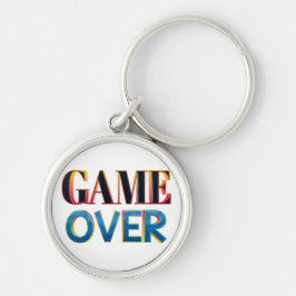 Chaveiro Pingente com "Game Over" em letras coloridas e neg