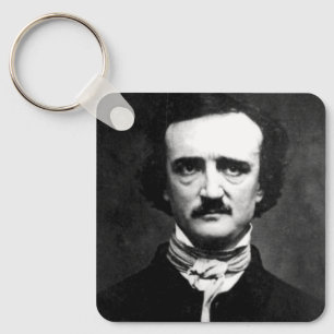 Chaveiro Pingente com Retrato de Edgar Allan Poe