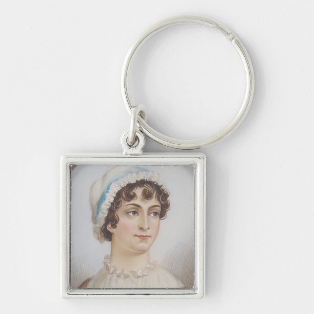 Chaveiro Pingente com Retrato em Miniatura de Jane Austen (Frente)